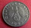 Third Reich German 1 Reichspfennig zinc coin with swasika
