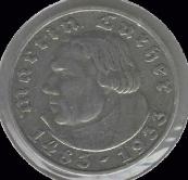Third Reich Silver 5 Reichsmark Luther