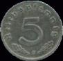 Third Reich 5 Reichspfennig zink with swastika