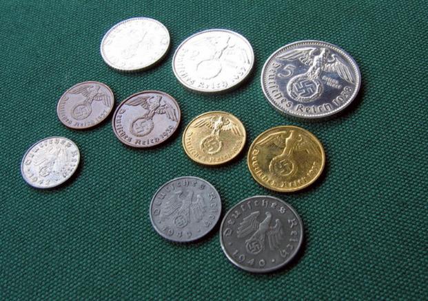 German Third Reich Reichspfennig and Reichsmark coins