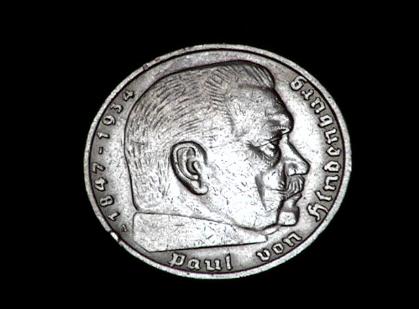 German Third Reich 5 Reichsmark Silver coin with swastika